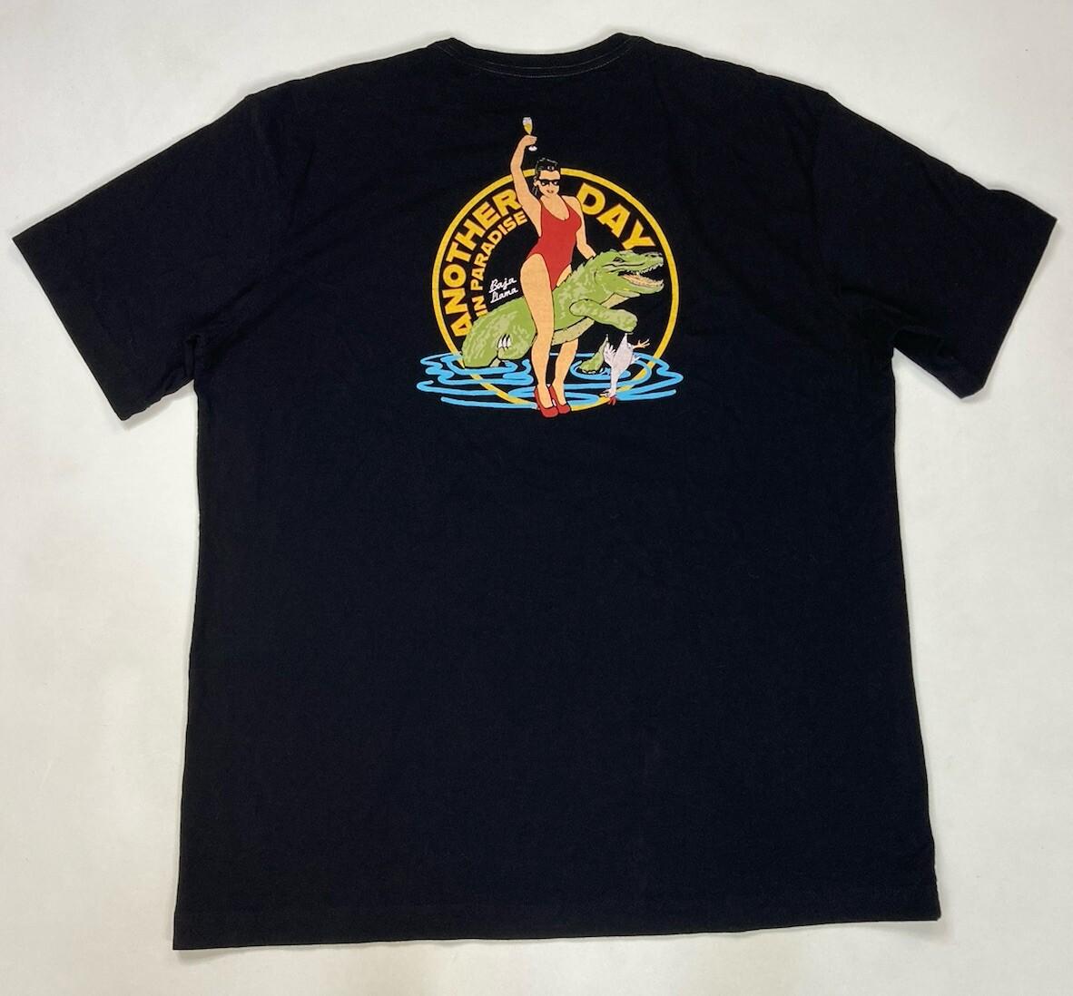 Baja Llama Another Day In Paradise Graphic T-shirt Men XL Black Short Sleeve XXXL