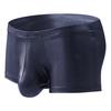 Men Boxer Underwear Elastic Mid-rise Tight Cut High Elasticity Shorts Panties Solid Color U-Convex Breathable Panties
