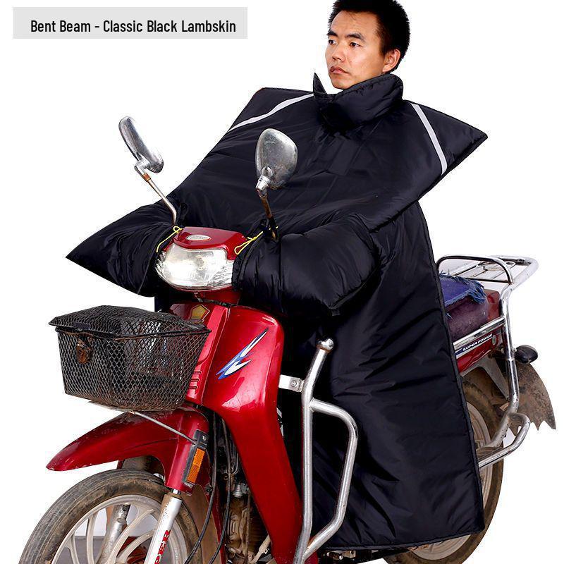 Motorcycle Windshield Plush Knee Pads & Windproof Quilt (Crotch Beam, Thickened, Waterproof, Warm)