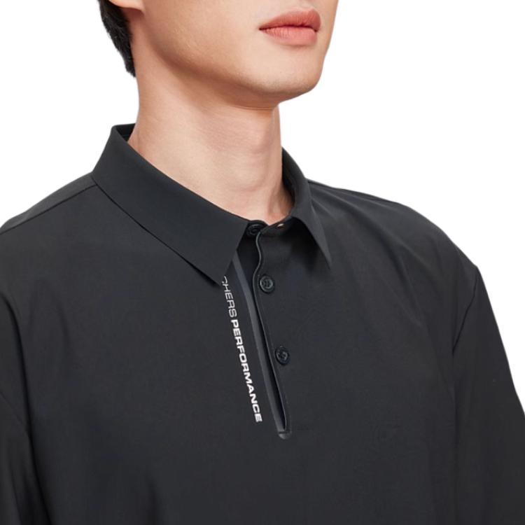 Skechers Solid Color Moisture Wicking Loose Fit Polo Shirt Men Tops Carbon-Black P224M049-0018