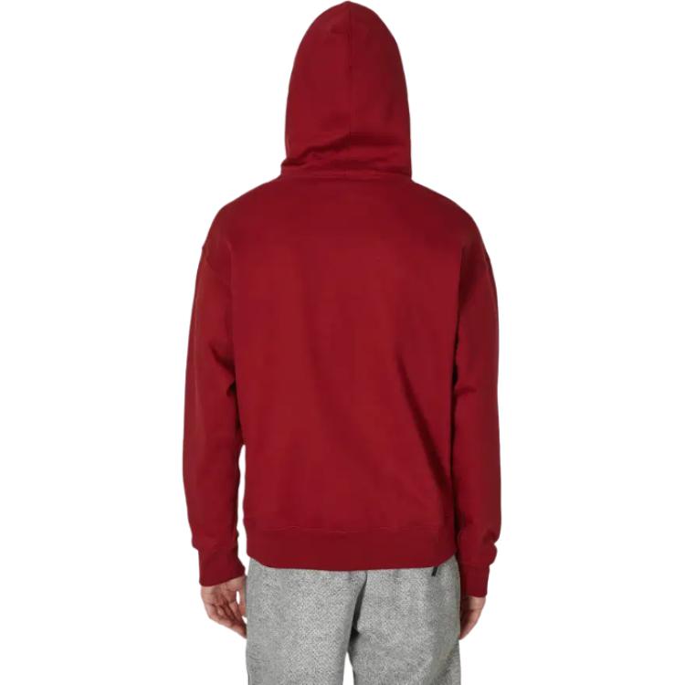 Nike Felpa con cappuccio e coulisse Solo Swoosh Logo tinta unita Uomo felpe Rosso Profondo DX1355-677