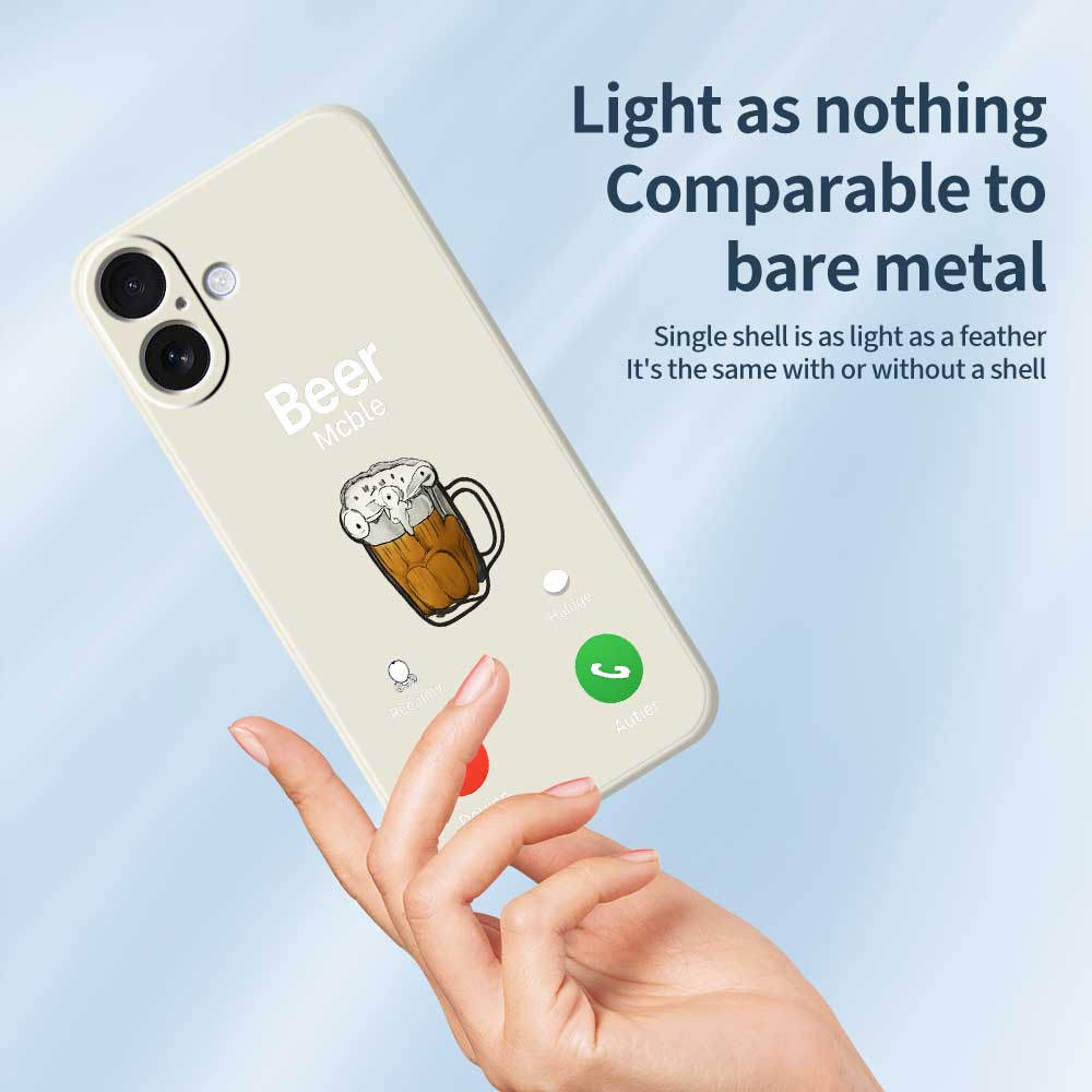 For iPhone 17 Case Beer Pattern Printing Straight Edge TPU Phone Back Cover