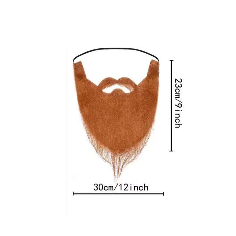 1PC Halloween Beard Santa Beard White Long Hair Black Beard Party Beard Dress Adult Kids (Brown)