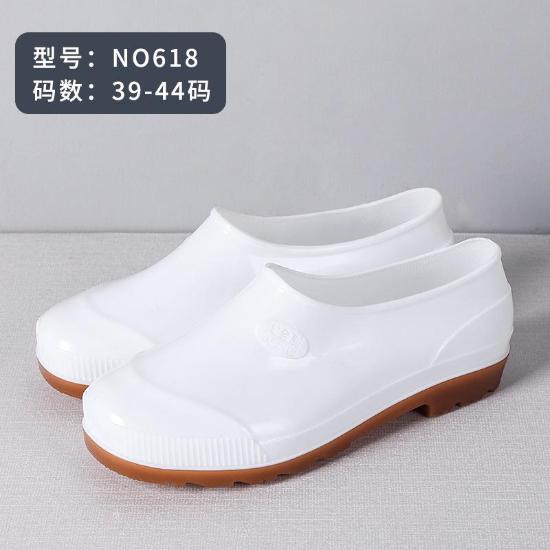 2025 new hygiene work food boots rain shoes low-top quick-drying solid color non-slip white rubber shoes light and high quality