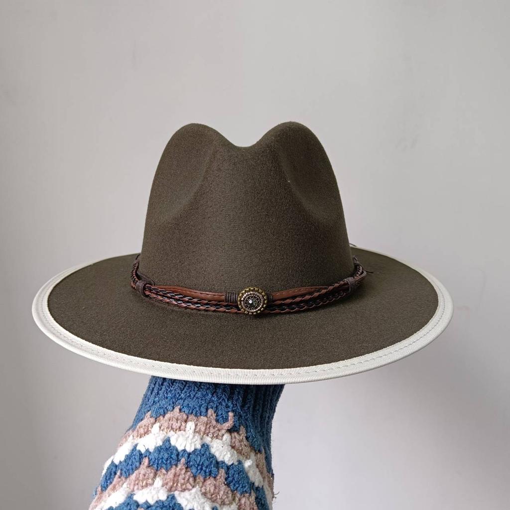 Bunte Perlen Fedoras Hut Herren Breiter Rand Fedoras Verbundener Jazzhut DIY Jazz Panama Schwarzer Hut Gorras para hombres