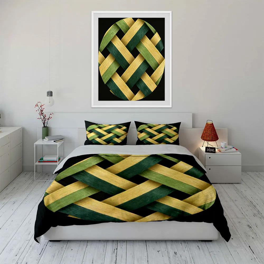 Handwoven Straw Decor Set Soft Comfortable Duvet Cover Bedding Set Included 1*Duvet Cover & 2*Pillowcases gift