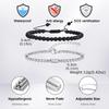 Vnox 2pcs/Set Adjustable Natural Stone Beads Bracelet for Men, Stainless Steel Chain Bracelets and Beads Bracelet Jewelry Set
