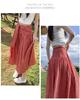 American Trendy Spicy Girl: Versatile Plaid Pleated Long Skirt + Strapless Plaid Umbrella Top