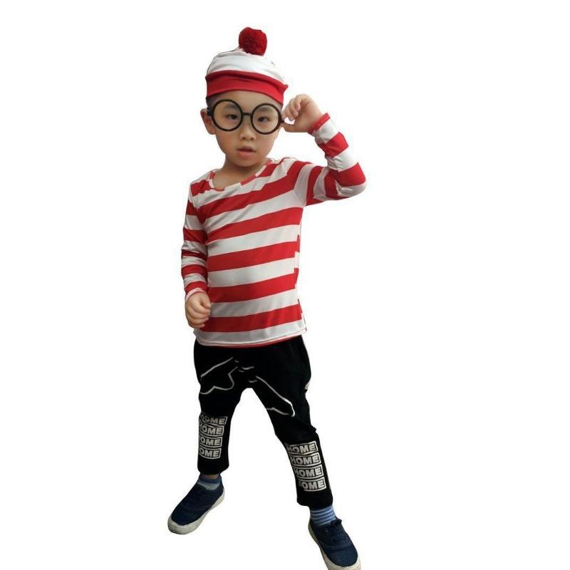 

Halloween Smart Wally Where sWally Anime Character Parent-Child Dress Up Costume XXL
