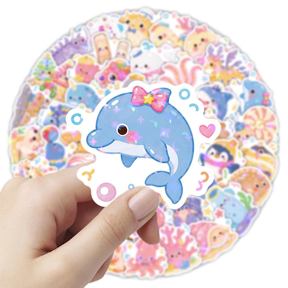 10/30/50pcs Cute Colorful Marine Life Stickers Aesthetic Ocean Animal Sticker DIY Stationery Phone Luggage Funny Graffiti Decals