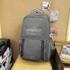 Large Capacity Backpack Men's Travel Backpack Solid Color Student Schoolbag