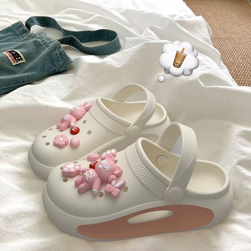 

Women s Cute Cartoon Clogs Thick Sole EVA Slippers With Charms 40-41 білий
