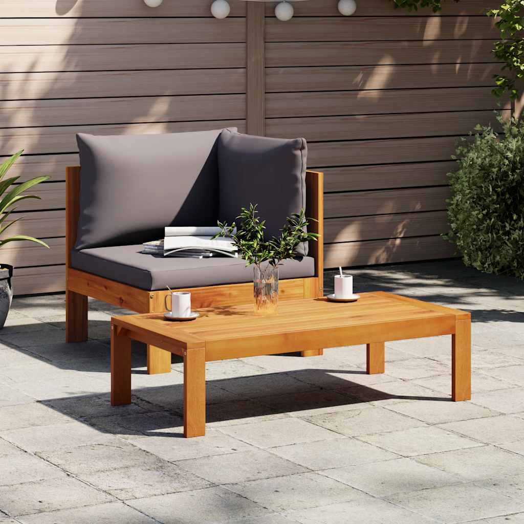 Garden Corner Sofa with Cushions Solid Acacia Wood