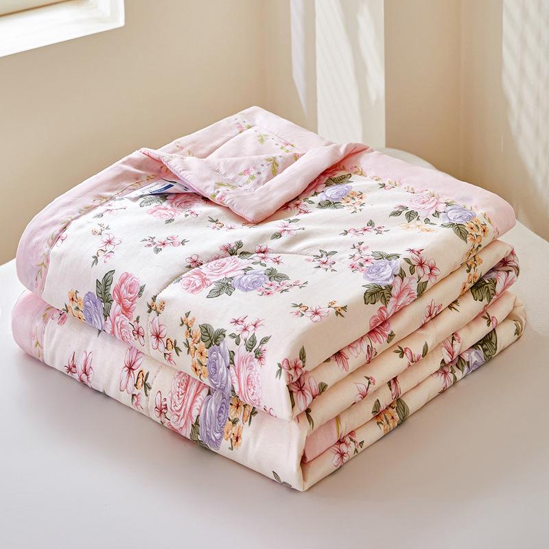 Summer Cool Cotton Quilt: Lightweight, Printed, for Double or Single Bedding
