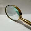 Messing forstørrelsesglass håndholdt 5x sideleser for bøker, kart, nautisk innredning, samleobjektiv, jubileumsgave, konfirmasjonsgave