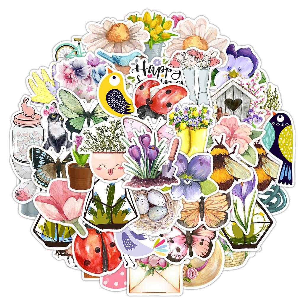 50PCS Spring Series Graffiti Stickers - Waterproof Decor for Water Cup, Luggage & Creative Use RecordingYourLife Store