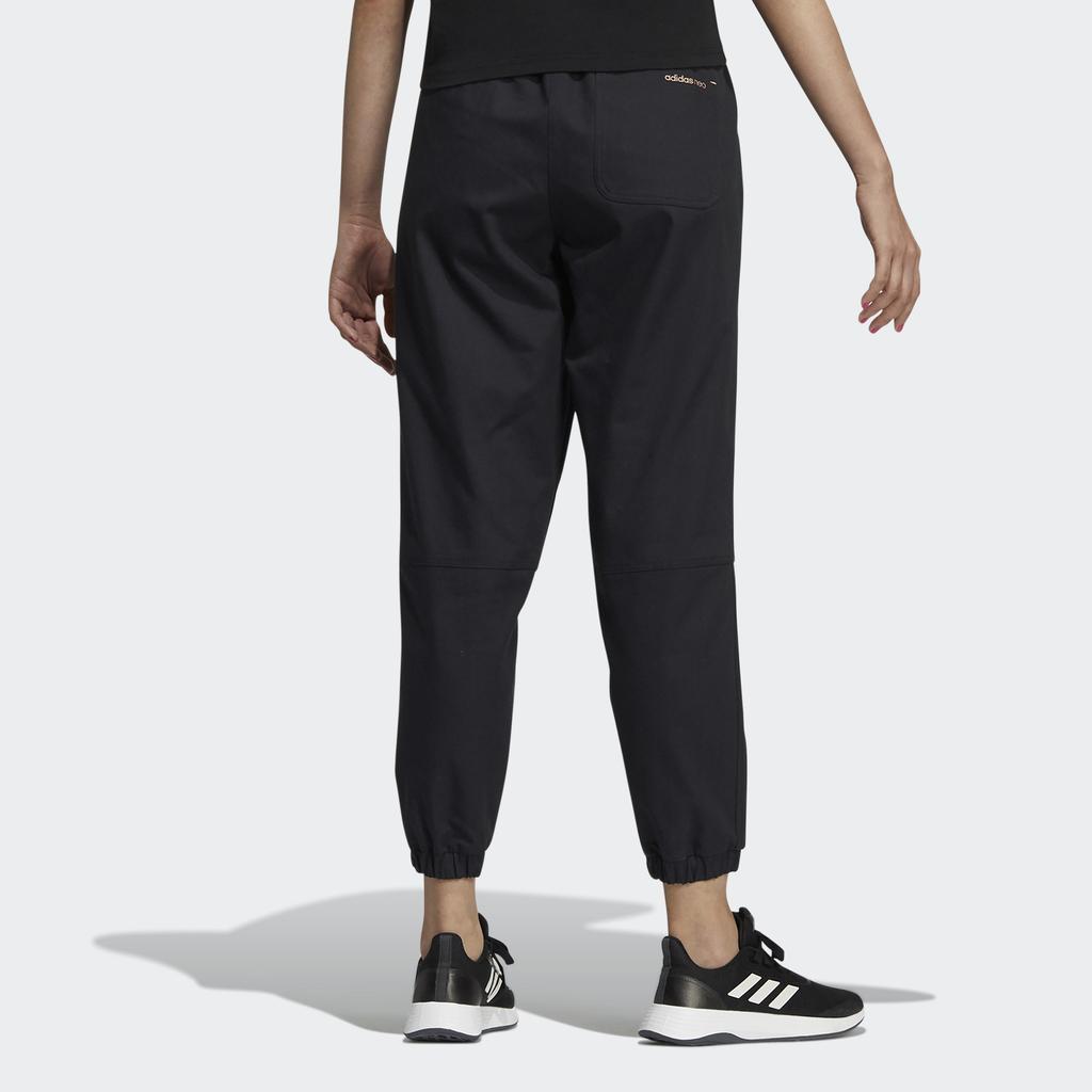 Adidas Neo Small Logo Large Pocket Mid-Waist Drawstring Sports Pants Women Bottoms Black H16303