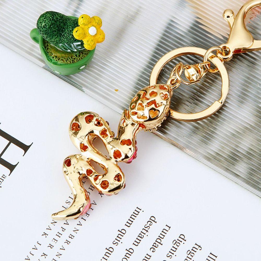 Fortune Snake Lucky Pendant Colorful Zodiac Snake Year Key Ring Year of Chinese