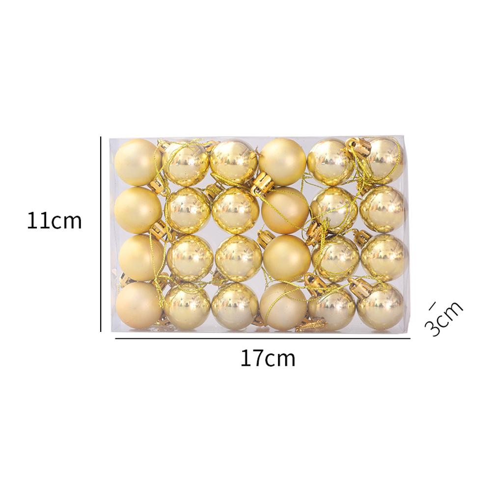 Mini Christmas Balls Set Xmas Tree Hanging Pendant Electroplated Christmas Balls Ornament for New Year Party Home Decoration