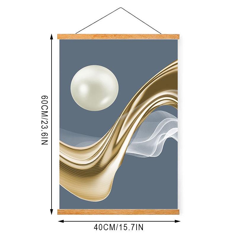 Magnetisches hängendes Gemälde mit geometrischen Bildern, dekoratives Gemälde, Scroll-Fotobild mit solidem Poster-Clip, Wanddekoration