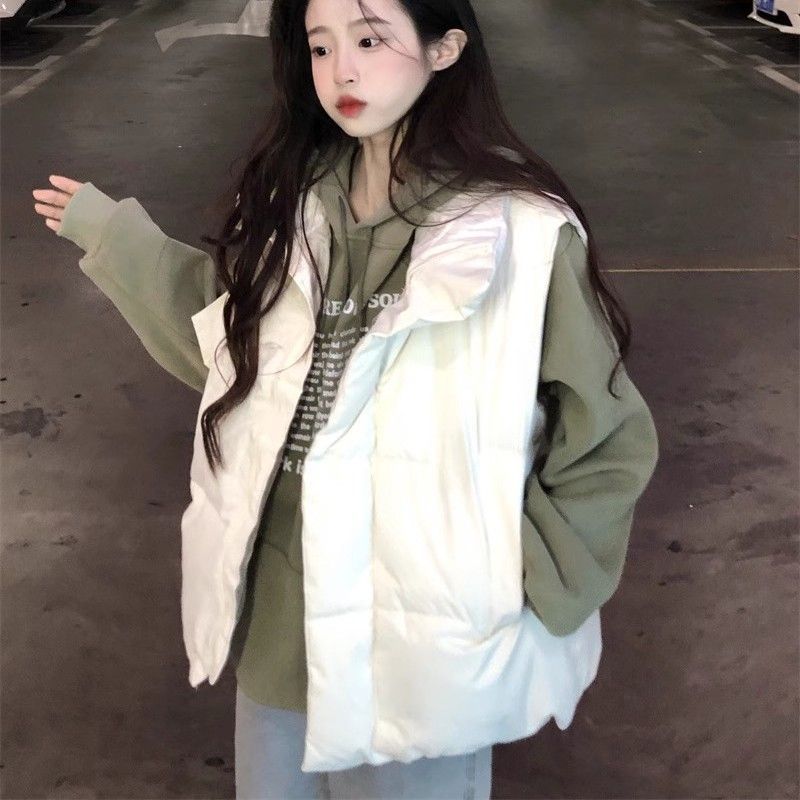 Design Sense Thickened Cotton-padded Vest Jacket Women's Autumn and Winter Lazy Cotton-padded Vest Women's Top