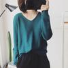 2023 Autumn/Winter Korean-Style Loose V-Neck Long Sleeve Knitted Sweater Women's Base Layer