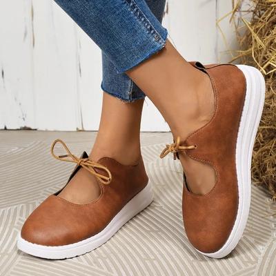 Mode 2024 Heißer Verkauf Damen Schuhe Schnürschuhe Damen Vulkanisierte Schuhe Mode Runde Zehenpartie Damen Freizeitschuhe Neu Übergröße Flach Niedrige Absätze