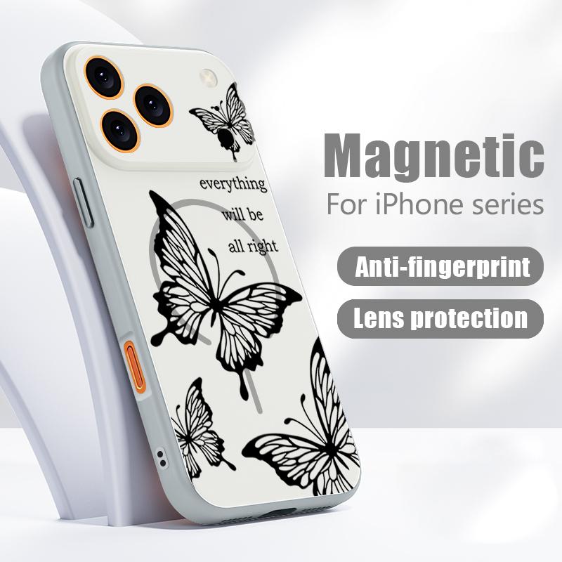 White Marble Pattern Case For iPhone 17 Pro Max Magnetic For Magsafe Hybrid Slim Matte Cover For iPhone 16 15 14 13 Pro Max