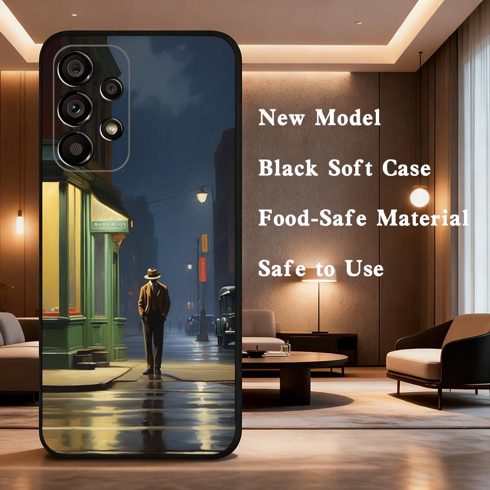 

E-edward H-hopper Art Phone Case For Samsung Galaxy A73,31,8,9,53,32,72,41,J7,52,71,22,Note Soft Black Silicone Cover SamsungA52