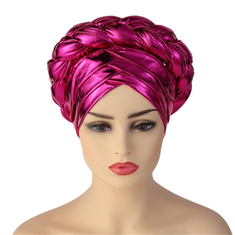 Forehead Cross Turban Cap For Women Braid Head Wraps African Lady Cap Muslim Headscarf Bonnet Turbante Mujer