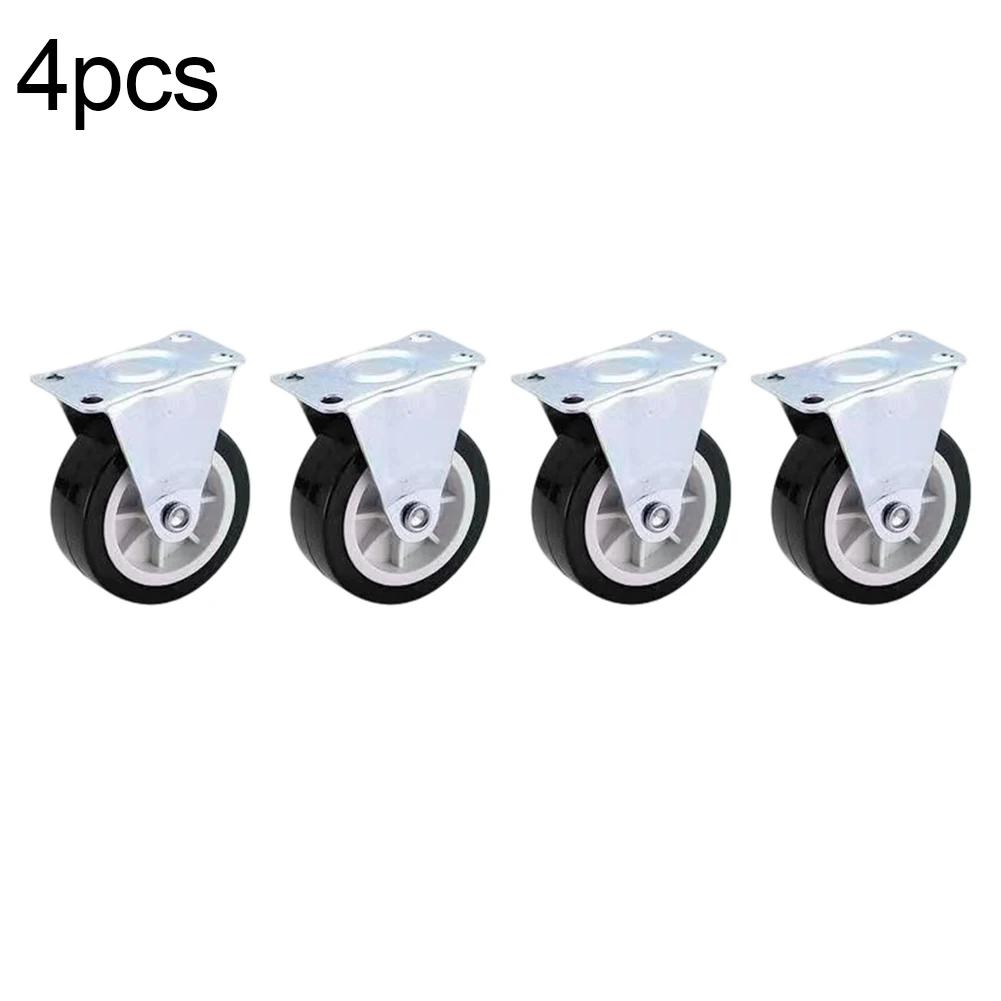 For Home Furniture Caster Wheels Swivel Plate Easy Navigation No Floor Marks 50kg Load Per Caster For Workbenches