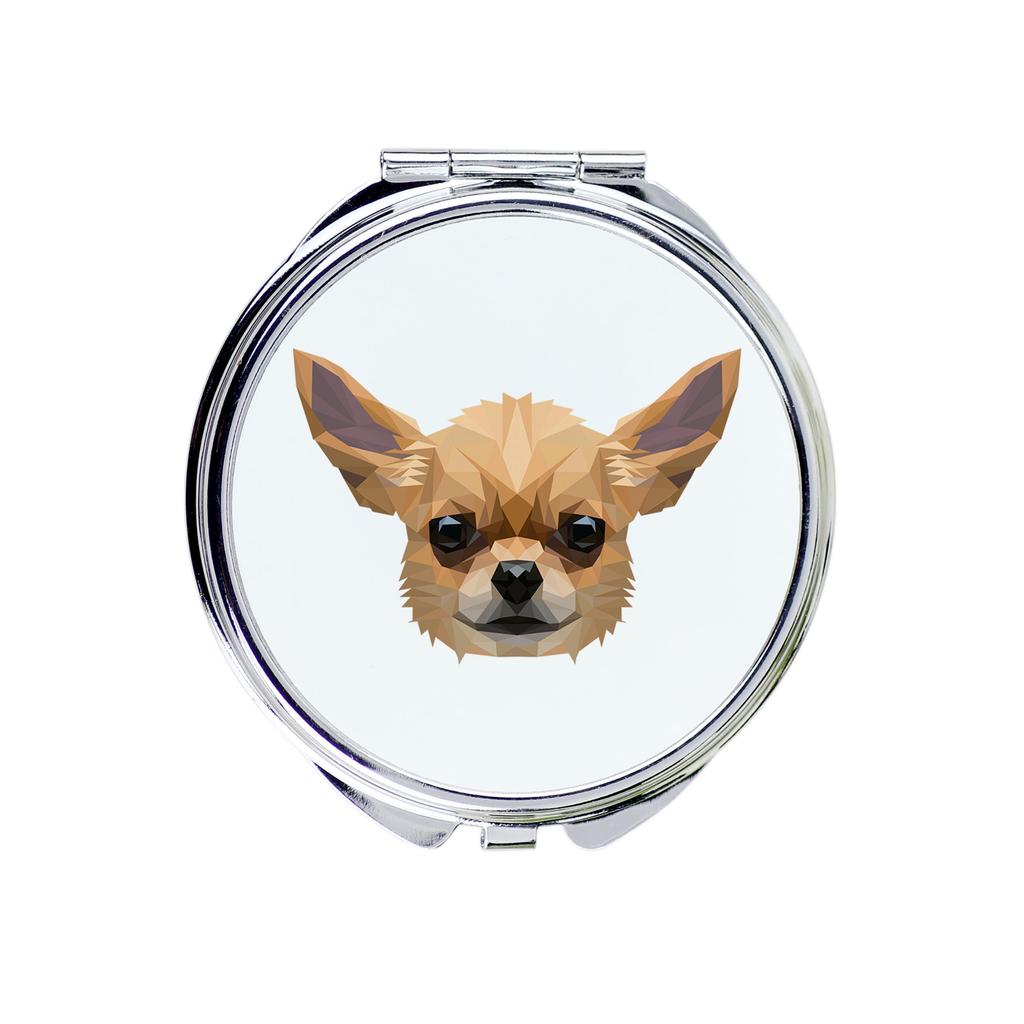 Chihuahua Krótkowłosy -Lusterko Ze Zdjęciem I Napisem Geometryczne Marki Art-Dog