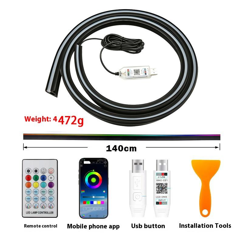 

Цветная акриловая звукоизоляционная полоса на лобовое стекло, подсветка салона, без проводки, управление через приложение, модифицированное освещение, украшение автомобиля, свет