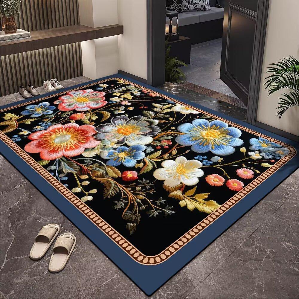3D Three-dimensional Flower Floor Mats Entrance Door Entrance Mat Porch Dirt-resistant Foot Mat Kitchen Bathroom Door Absorbent Mat