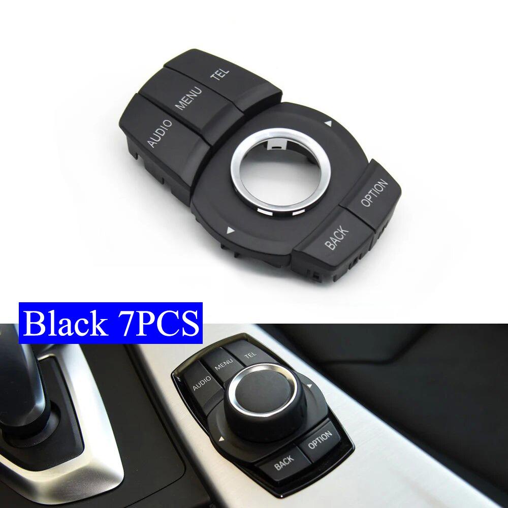 Interior 5PCS Center Console CIC IDrive Multimedia Knob Menu Button Switch For BMW F20 F21 F45 F46 F48 F49 F30 F32 F33 F82 F83