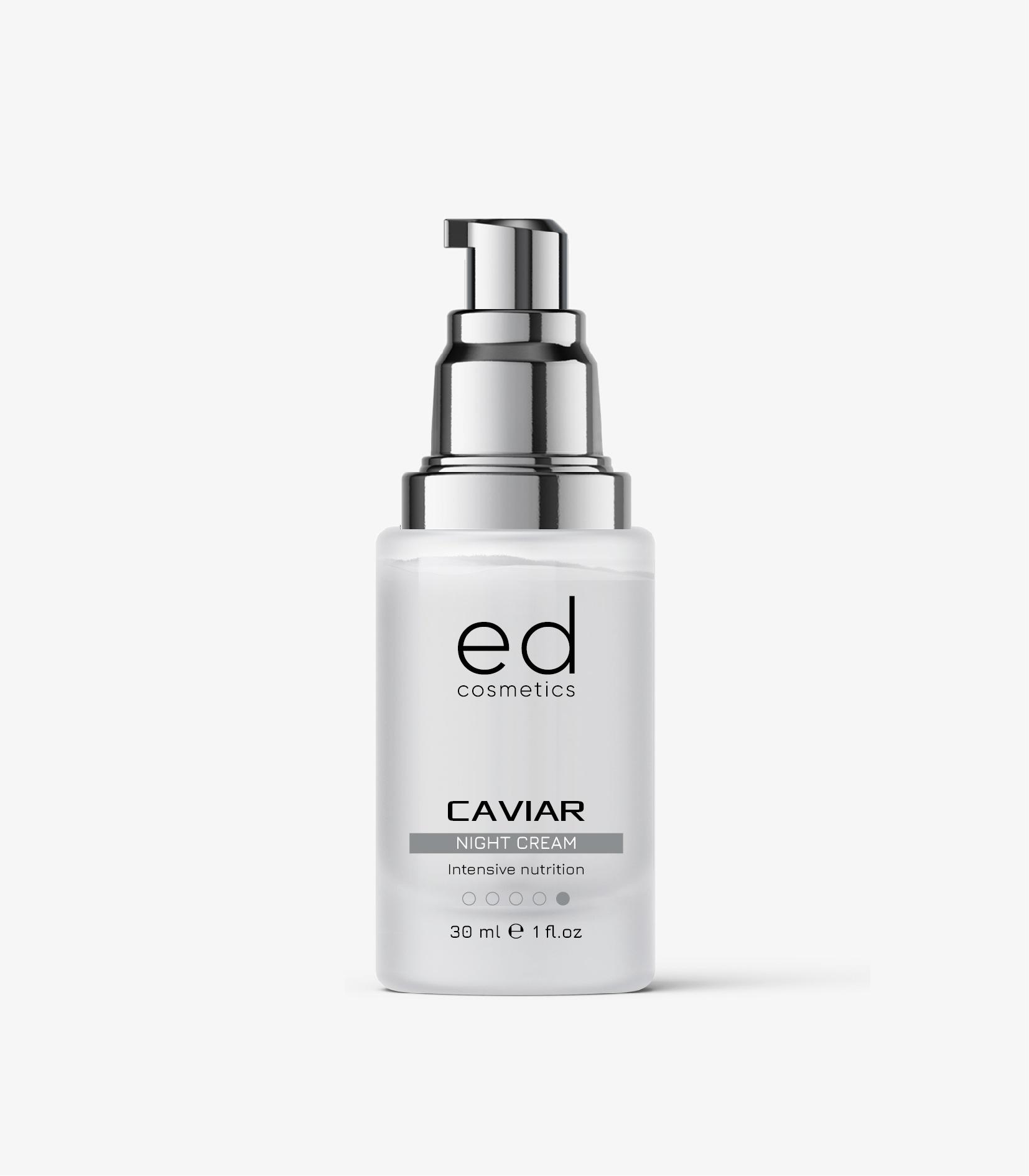 

Крем ночной для лица с экстрактом черной икры CAVIAR NIGHT CREAM ED Сosmetics 30 мл