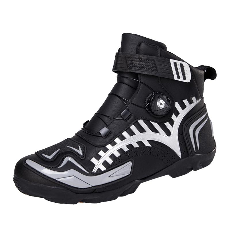 New Motorcycle Boots Men Leather Motos Breathable Anti Slip Wear-Resistant Riders Boots Motorbike Racing Ankle Length Shoes