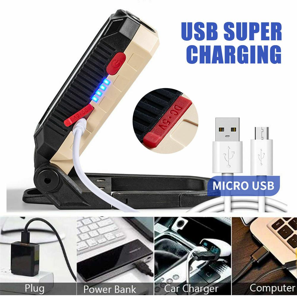 Cob Led Work Light 4 Brightness Adjustable High Brightness Usb Rechargeable Magnetic Camping Lamp Torch