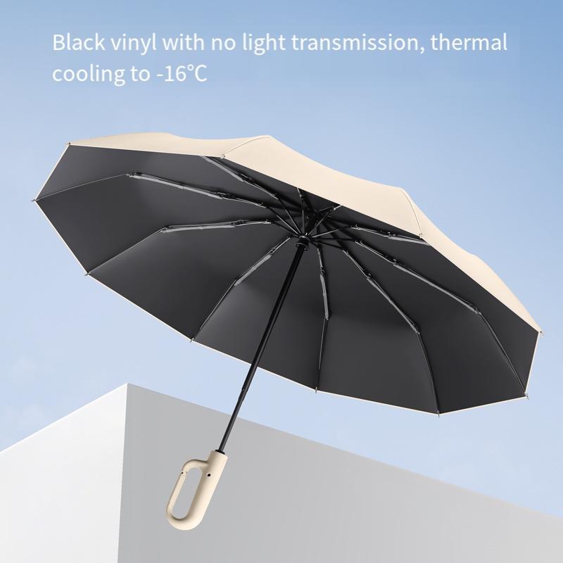 Automatic Double Umbrella 125cm Larger And Thicker Wind-Proof UV Hook Umbrella Not Wet Water And Rain Dual-Purpose Umbrella
