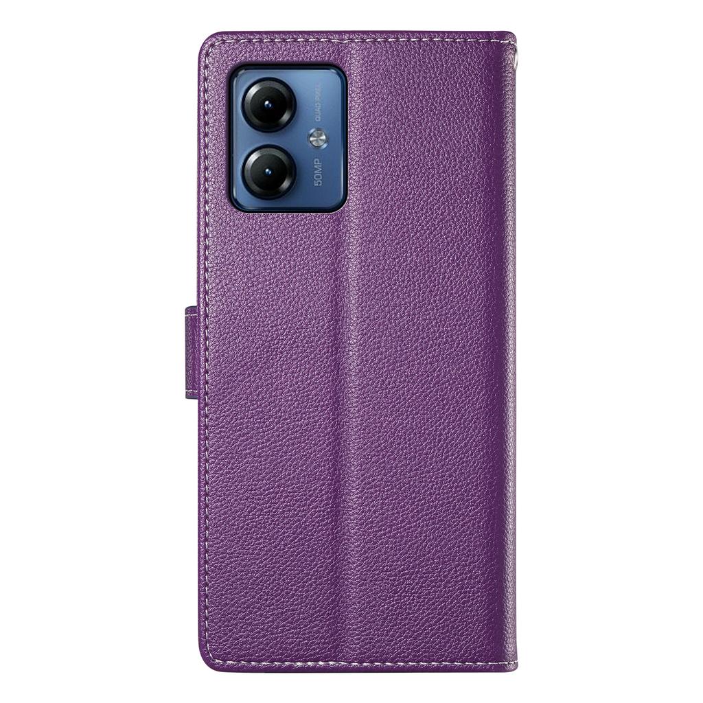 For Motorola Moto G14 4G/G54 5G Case Litchi Texture Leather Wallet Phone Cover Magnetic Snap