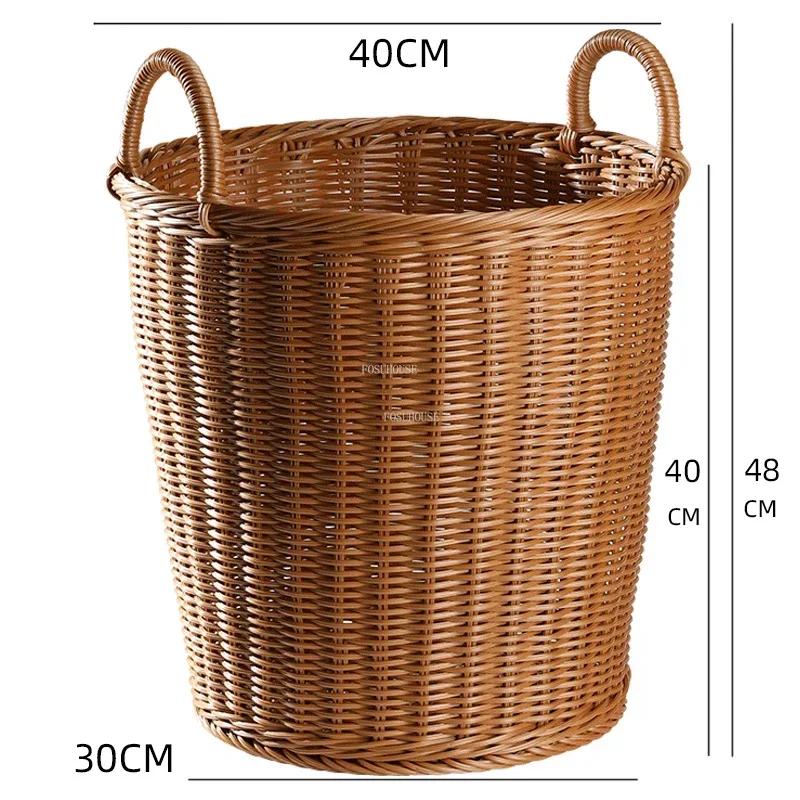 Для ретро корзин для белья Скандинавская корзина для грязной одежды с ручками Корзина для хранения одежды Домашняя ротанговая корзина для грязной одеждыN