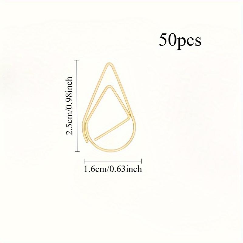 Simple Water Drop Shape Paper Clip Cute Metal Bookmark Crank Pin Office Supplies Journal Decoration