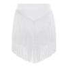Womens Salsa Dance Costume Elastic Waist Tiered Tassel Skirt Latin Performance Competition Outfit Party Wear