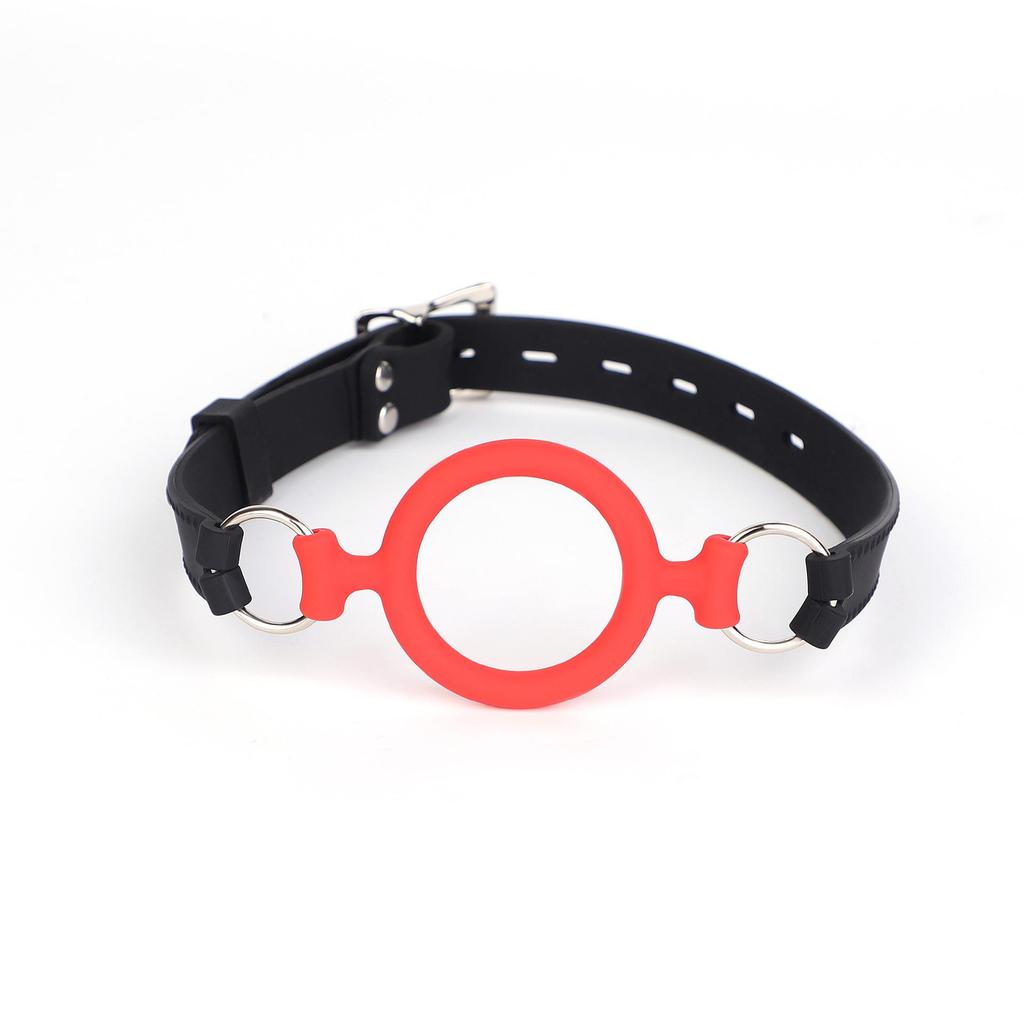 Silicone O-Ring Gag for BDSM, Female Slave Play, Deep Throat, Mouth Biting, Adult Ball Gag.