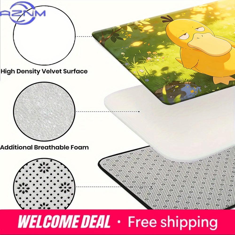 Psyduck Cartoon Print Non-slip Doormat, Soft Absorbent Floor Rug for Home Decor