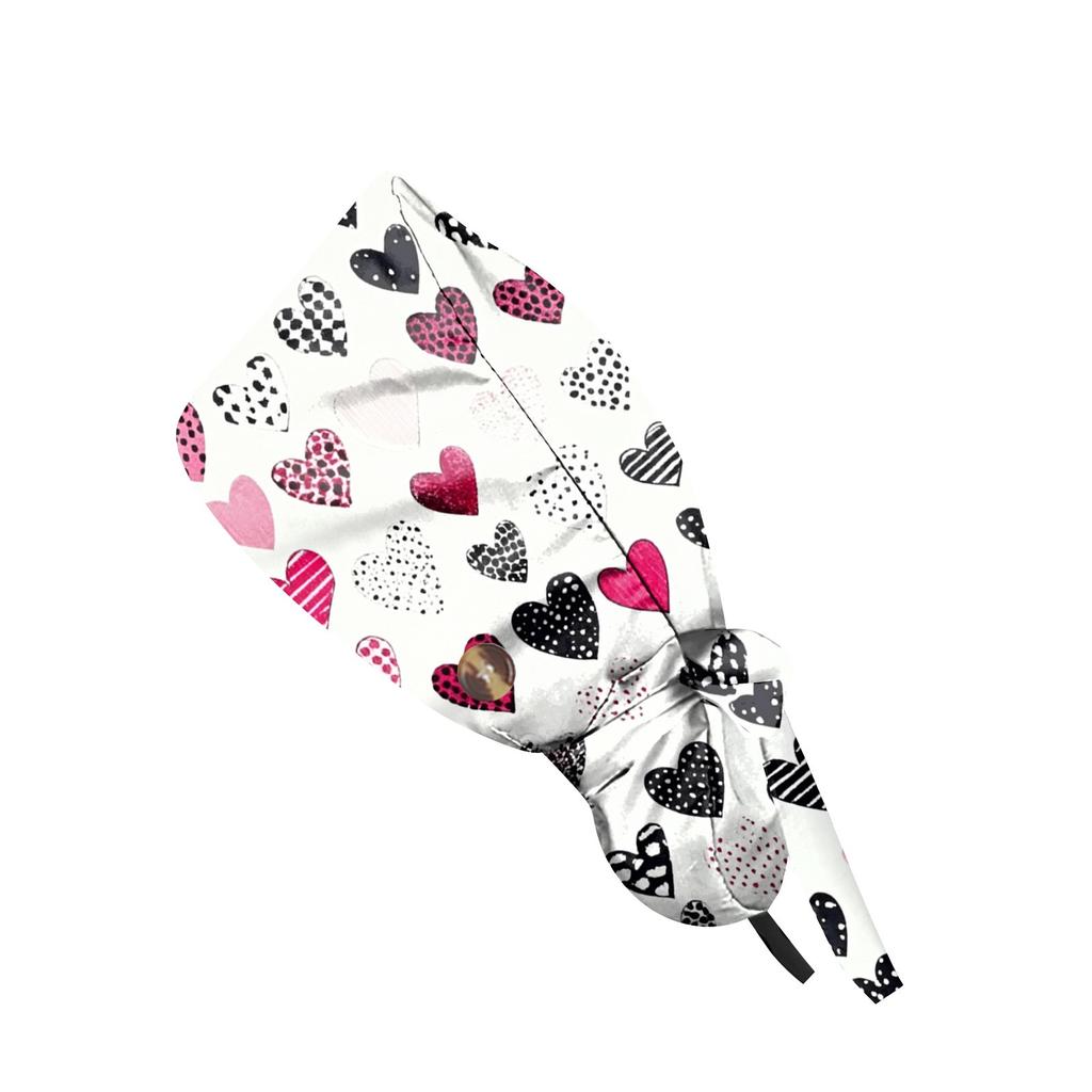 Cappellino da lavoro alla moda con stampa per San Valentino, Cappellino casual da donna per coda di cavallo, Cappellino da lavaggio, Cappellino Baotou