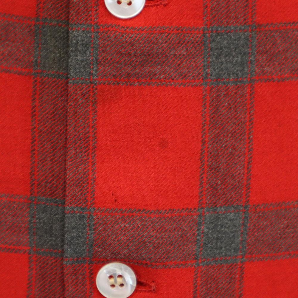 Lanerossi 50s 60s Vintage Box Silhouette Check Pattern Long sleeve Open collar shirt Men's Used