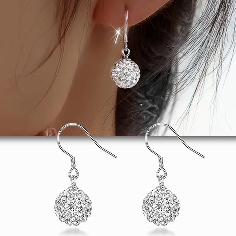 

CAOSHI Simple Stylish Round Dangle Earrings for Women Minimalist Silver Color Accessories Versatile Design Engagement Jewelry