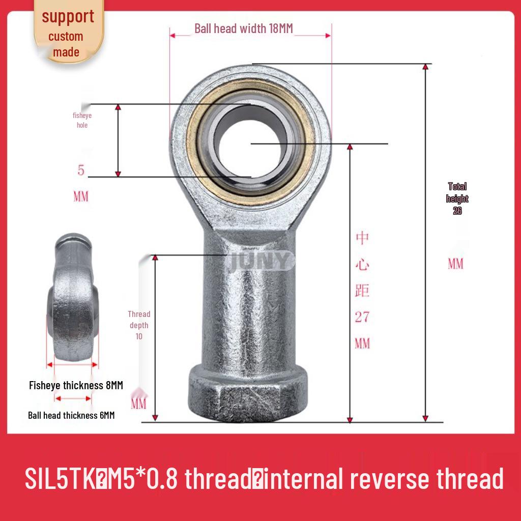 Spherical Plain Bearings: Universal Joint Ball Joint Rod End, Internal SI, External SA, Sizes 5-40