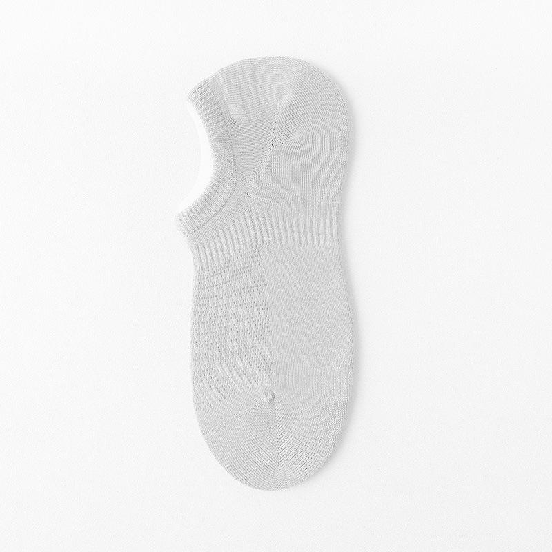 Men's Summer Thin Short Socks, Mesh Breathable Solid Color Cotton Socks, Anti-slip and Non-dropping, and Shallow-mouthed Invisible Boat Socks